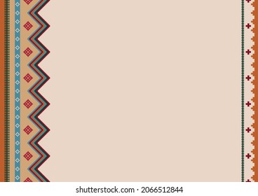 Native american pattern. Boho, ethnic tribal background with copy space for text. For brochure, banner, card, restaurant menu. Cinco de Mayo decor. Native Mexican vector pattern.