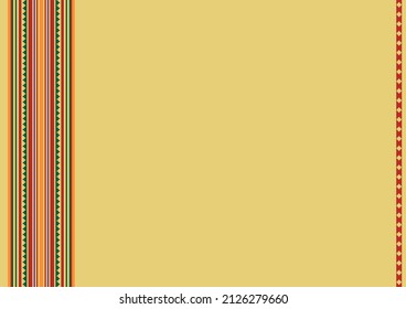 Native American Pattern. Boho, Ethnic Tribal Background With Copy Space For Text. For Brochure, Restaurant Menu. Cinco De Mayo Decor. Vector Serape Design.