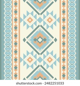 Patrón nativo americano , Estilo geomátrico sin costuras , Diseño para tela y textil , Fondo de moqueta , Envoltura