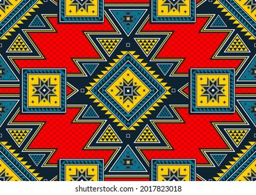 Native American Pattern, Geometric Ethnic Pattern Design, Picture Art And Abstract Background.