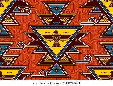 Patrón nativo americano, diseño de patrones geométricos étnicos, dibujo gráfico y fondo abstracto.