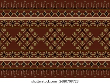Patrón nativo americano, patrón geométrico, almohada, manta, diadema, alfombra, Fondo de pantalla, para la decoración de fondo, tono marrón.