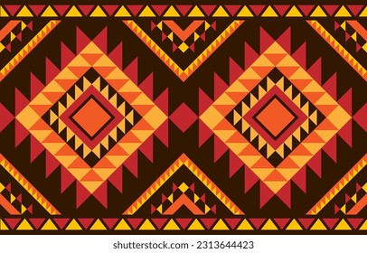 Native American pattern. Geometric seamless indigenous concept. Design for geometric, fabric, carpet, vector, illustration, pattern style, ethnic, towel, crochet.