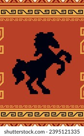 patrón nativo americano de vector de caballo aislado