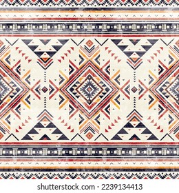 Native american pattern indian ornament pattern geometric ethnic textile texture tribal aztec pattern navajo mexican fabric seamless Vector decoration