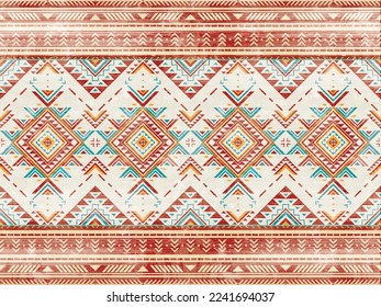 Native american pattern indian ornament pattern geometric ethnic textile texture tribal aztec pattern navajo mexican fabric seamless Vector decoration