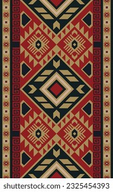 Native american pattern indian ornament pattern geometric ethnic textile texture tribal aztec pattern navajo mexican fabric seamless Vector decoration