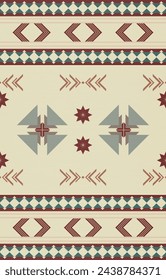 Patrón nativo americano patrón de adorno indio textura textil étnica geométrica patrón azteca tribal navajo tela mexicana sin costuras Vector decoración