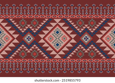 Native American pattern, Navajo design. Native American ornament. Abstract geometric background traditional ethic for decoration, clothing, fabric, textile, fashion.