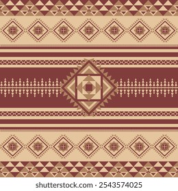 Padrão ameríndio. Design navajo. Tema marrom. Projeto de padrão geométrico para azulejos, fundo, tapete, roupas