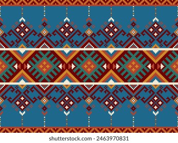 Patrón nativo americano, ornamento étnico, Abstractas Navajo sin costuras para el fondo, Fondo de pantalla, Ilustración vectorial, textil, tela, ropa, batik, alfombra, bordado