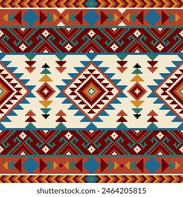 Native American pattern,ethnic ornament, Abstract Navajo seamless for background, wallpaper, vector illustration, textile, fabric, clothing , batik, carpet, embroidery