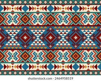 Native American pattern,ethnic ornament, Abstract Navajo seamless for background, wallpaper, vector illustration, textile, fabric, clothing , batik, carpet, embroidery