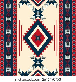 Native American pattern,Vector geometric seamless vintage style, Ethnic southwest ,use for textile, home decoration element