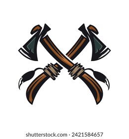 Diseño de ilustraciones de ícono de tubo de paz nativo americano