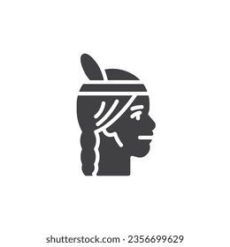 Native american person vector icon. filled flat sign for mobile concept and web design. Indigenous person glyph icon. Symbol, logo illustration. Vector graphics