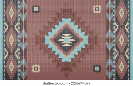 Native American rug Southwest.Beautiful Ethnic abstract Navajo tribal vector seamless pattern. Native Indian ornament. folk embroidery, and Mexican style.Azte geometric art.