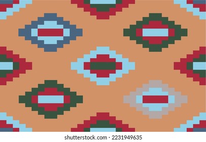 patrón geométrico nativo americano de Seamless, Aztec