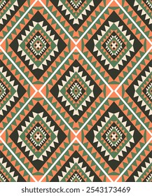 Nativo americano, padrão sem costura, Índio ameríndio, Navajo, Asteca, Motivo, Étnico, Boho, tradicional, Cigano, Peruano, ornamento, decoração, têxtil, geometria, repetir, tribo, abstrato, Patrimônio