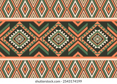 Nativo americano, padrão sem costura, Índio ameríndio, Navajo, Asteca, Motivo, Étnico, Boho, tradicional, Cigano, Peruano, ornamento, decoração, têxtil, geometria, repetir, tribo, abstrato, Patrimônio