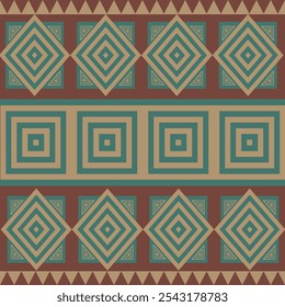 Nativo americano, padrão sem costura, Índio ameríndio, Navajo, Asteca, Motivo, Étnico, Boho, tradicional, Cigano, Peruano, ornamento, decoração, têxtil, geometria, repetir, tribo, abstrato, Patrimônio