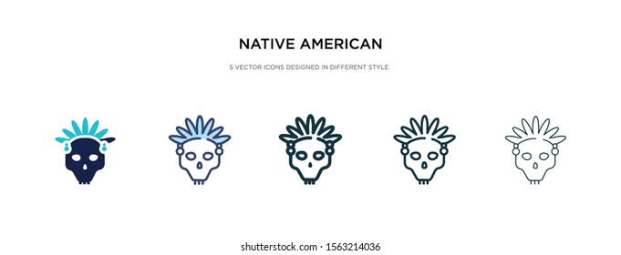 native american skull icon in different style vector illustration. two colored and black native american skull vector icons designed in filled, outline, line and stroke style can be used for web,