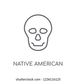 Native American Skull linear icon. Modern outline Native American Skull logo concept on white background from Culture collection. Suitable for use on web apps, mobile apps and print media.