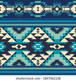 Native American Southwest, Aztec, Navajo seamless pattern. Tribal geometric print. Ethnic design wallpaper, fabric, cover, textile, rug, blanket.