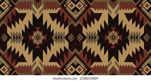 Native American Southwest, Aztec, Navajo seamless pattern. Tribal black and white geometric print. Ethnic design wallpaper, fabric, cover, textile, rug, blanket.