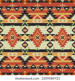 Native American Southwest, Aztec, Navajo seamless pattern. Tribal geometric print. Ethnic design wallpaper, fabric, cover, textile, rug, blanket. Boho style.