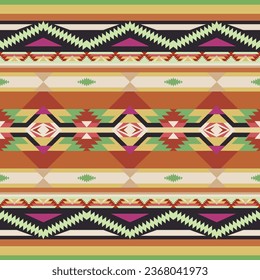 Native American Southwest, Aztec, Navajo seamless pattern. Tribal geometric print. Ethnic design wallpaper, fabric, cover, textile, rug, blanket. Boho style.