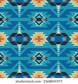 Native American Southwest, Aztec, Navajo seamless pattern. Tribal geometric print. Ethnic design wallpaper, fabric, cover, textile, rug, blanket. Boho style.