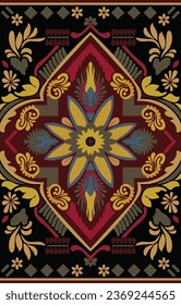 Native American Southwest, Aztec, Navajo seamless pattern. Tribal black and white geometric print. Ethnic design wallpaper, fabric, cover, textile, rug, blanket.