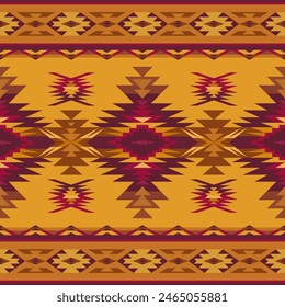 Native American Southwest, Aztec, Navajo seamless pattern. Folk art. Ethnic blanket.