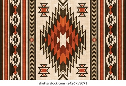 Patrón azteca y diseño navajo patrón de ornamento indio textura textil étnica geométrica patrón azteca tribal patrón navajo tela mexicana sin costuras Vector decoración moda