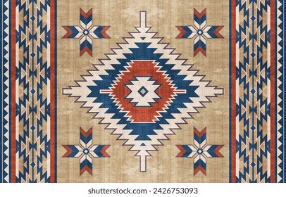 Patrón azteca y diseño navajo patrón de ornamento indio textura textil étnica geométrica patrón azteca tribal patrón navajo tela mexicana sin costuras Vector decoración moda