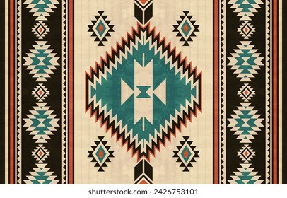 Native american Southwest design Aztec pattern and Navajo design indian ornament pattern geometric ethnic textile texture tribal aztec pattern navajo mexican fabric seamless Vector decoration fashion