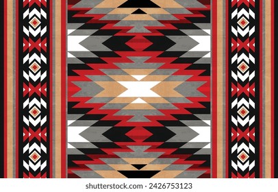Native american Southwest design Aztec pattern and Navajo design indian ornament pattern geometric ethnic textile texture tribal aztec pattern navajo mexican fabric seamless Vector decoration fashion