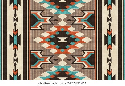 Patrón azteca y diseño navajo patrón de ornamento indio textura textil étnica geométrica patrón azteca tribal patrón navajo tela mexicana sin costuras Vector decoración moda