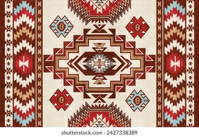 Patrón azteca y diseño navajo patrón de ornamento indio textura textil étnica geométrica patrón azteca tribal patrón navajo tela mexicana sin costuras Vector decoración moda