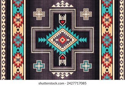 Native american Southwest design Aztec pattern and Navajo design indian ornament pattern geometric ethnic textile texture tribal aztec pattern navajo mexican fabric seamless Vector decoration fashion