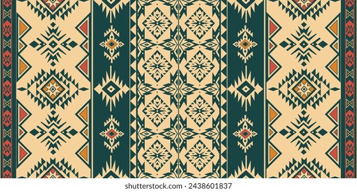 Patrón azteca y diseño navajo patrón de ornamento indio textura textil étnica geométrica patrón azteca tribal patrón navajo tela mexicana sin costuras Vector decoración moda