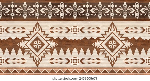 Patrón azteca y diseño navajo patrón de ornamento indio textura textil étnica geométrica patrón azteca tribal patrón navajo tela mexicana sin costuras Vector decoración moda