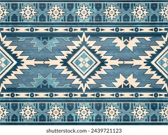 Patrón azteca y diseño navajo patrón de ornamento indio textura textil étnica geométrica patrón azteca tribal patrón navajo tela mexicana sin costuras Vector decoración moda