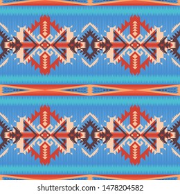 Native American Southwest geometric design fabric. Ethnic seamless pattern.