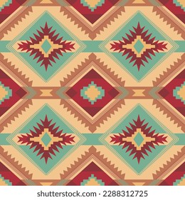 Native American Southwest seamless pattern. Aztec geometric ornament. Navajo print. Ethnic design wallpaper, fabric, cover, textile, rug, blanket.