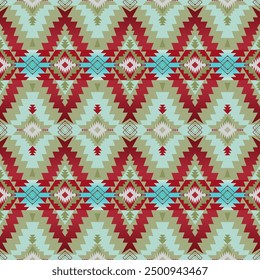 Patrón sin fisuras del suroeste nativo americano. Fondo de pantalla de diseño geométrico étnico, tela, cubierta, textil, alfombra, manta.