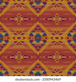 Patrón sin fisuras del suroeste nativo americano. Fondo de pantalla de diseño geométrico étnico, tela, cubierta, textil, alfombra, manta.