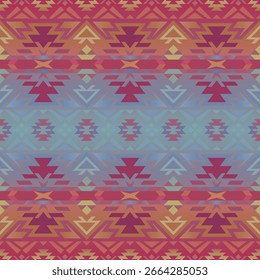 Patrón sin fisuras del suroeste nativo americano. Fondo de pantalla de diseño geométrico étnico, tela, cubierta, textil, alfombra, manta.