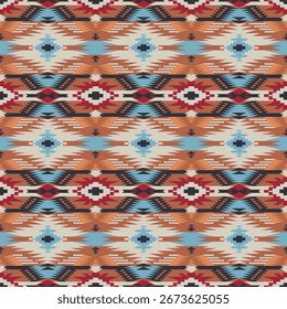Padrão sem emenda do Sudoeste Americano Nativo. Etnic Geometric design papel de parede, tecido, tampa, têxtil, tapete, cobertor.